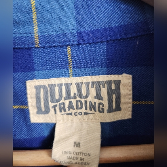 Deluth Trading Co. Blue Plaid Button-Up Shirt Men's Medium - Picture 2 of 7